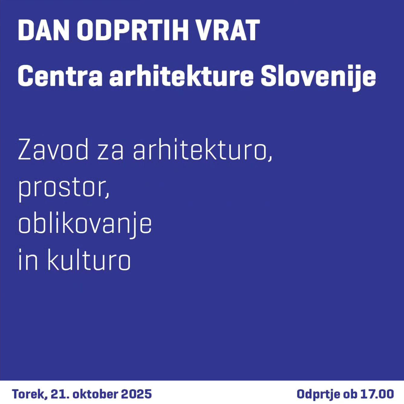 Dan odprtih vrat Centra arhitekture Slovenije