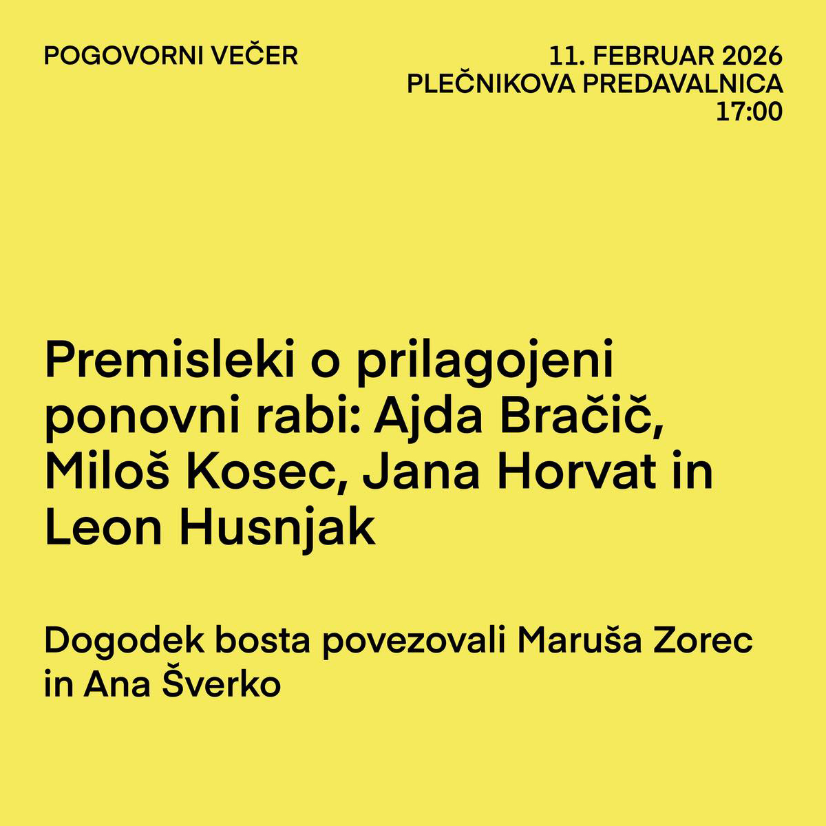 Pogovorni večer: Premisleki o prilagojeni ponovni rabi